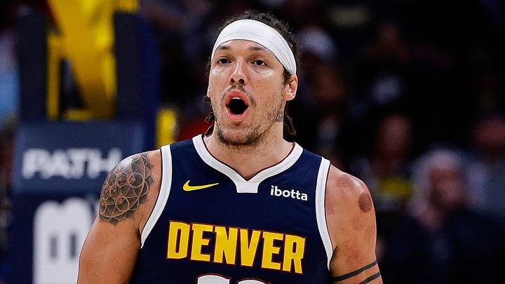 Apr 6, 2026; Denver, Colorado, USA; Denver Nuggets forward Aaron Gordon (32) in the second quarter against the Portland Trail Blazers at Ball Arena. Mandatory Credit: Isaiah J. Downing-Imagn Images