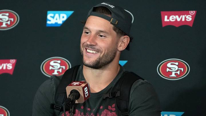 Sep 9, 2026; Melbourne, Victoria, Australia; San Francisco 49ers defensive end Nick Bosa (97)