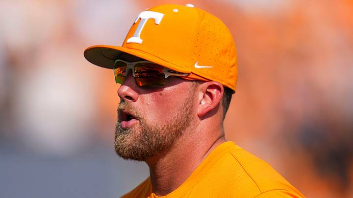 Tennessee baseball coach Josh Elander during a NCAA baseball game between Tennessee and Ole Miss at Lindsey Nelson Stadium on April 18, 2026. Tennessee baseball coach Josh Elander during a NCAA baseball game between Tennessee and Ole Miss at Lindsey Nelson Stadium on April 18, 2026.