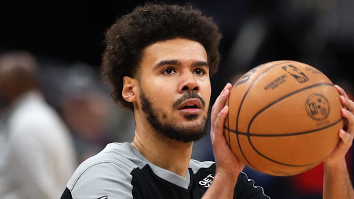 Mar 29, 2025; Washington, District of Columbia, USA; Brooklyn Nets forward Cameron Johnson (2) takes a shot before a game against the Washington Wizards at Capital One Arena. Mandatory Credit: Daniel Kucin Jr.-Imagn Images