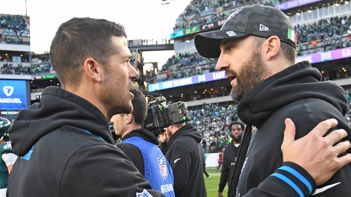 Carolina Panthers head coach Dave Canales and Philadelphia Eagles head coach Nick Sirianni Carolina Panthers head coach Dave Canales and Philadelphia Eagles head coach Nick Sirianni