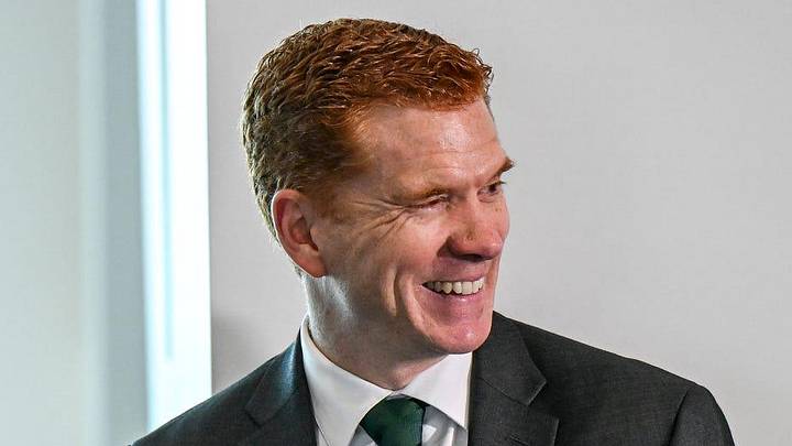 Jon Palumbo, MSU executive deputy athletic director/chief operating officer and Spartan Ventures CEO, laughs with guests during an announcement of Michigan State Athletics and MSUFCU’s jersey patch sponsorship on Monday, June 15, 2026, at the MSUFCU Club in Spartan Stadium in East Lansing. Jon Palumbo, MSU executive deputy athletic director/chief operating officer and Spartan Ventures CEO, laughs with guests during an announcement of Michigan State Athletics and MSUFCU’s jersey patch sponsorship on Monday, June 15, 2026, at the MSUFCU Club in Spartan Stadium in East Lansing.