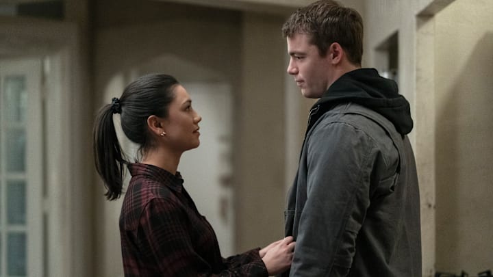 The Night Agent. (L to R) Luciane Buchanan as Rose Larkin, Gabriel Basso as Peter Sutherland in episode 206 of The Night Agent