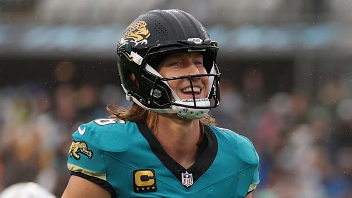 Dec 7, 2025; Jacksonville, Florida, USA; Jacksonville Jaguars quarterback Trevor Lawrence (16) runs downfield after throwing a touchdown pass against the Indianapolis Colts during the first half at EverBank Stadium. Mandatory Credit: Matt Pendleton-Imagn Images Dec 7, 2025; Jacksonville, Florida, USA; Jacksonville Jaguars quarterback Trevor Lawrence (16) runs downfield after throwing a touchdown pass against the Indianapolis Colts during the first half at EverBank Stadium. Mandatory Credit: Matt Pendleton-Imagn Images