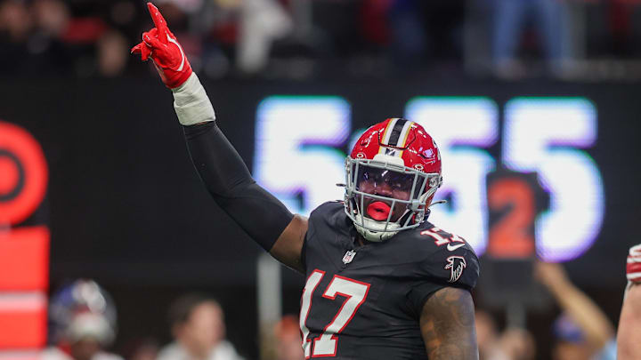 Atlanta Falcons outside linebacker Arnold Ebiketie flashed down the stretch of his third season. Atlanta Falcons outside linebacker Arnold Ebiketie flashed down the stretch of his third season.