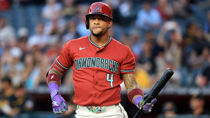 May 6, 2026; Phoenix, Arizona, USA; Arizona Diamondbacks second baseman Ketel Marte against the Pittsburgh Pirates at Chase Field. Mandatory Credit: Mark J. Rebilas-Imagn Images