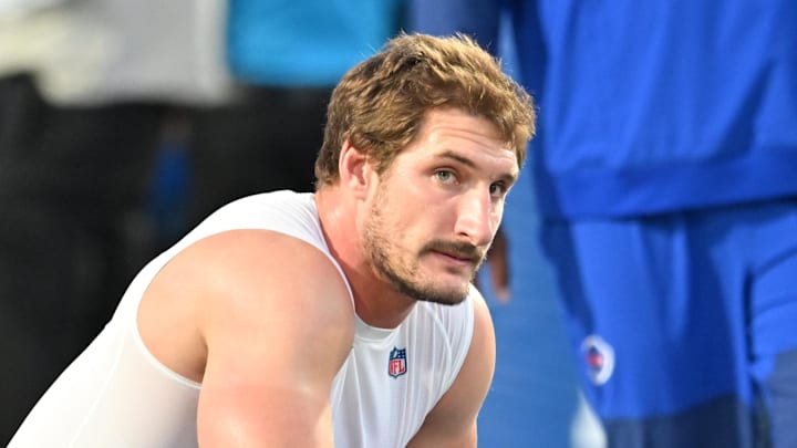Sep 7, 2025; Orchard Park, New York, USA; Buffalo Bills defensive end Joey Bosa (97) warms up prior to the game against the Baltimore Ravens at Highmark Stadium. Mandatory Credit: Mark Konezny-Imagn Images Sep 7, 2025; Orchard Park, New York, USA; Buffalo Bills defensive end Joey Bosa (97) warms up prior to the game against the Baltimore Ravens at Highmark Stadium. Mandatory Credit: Mark Konezny-Imagn Images
