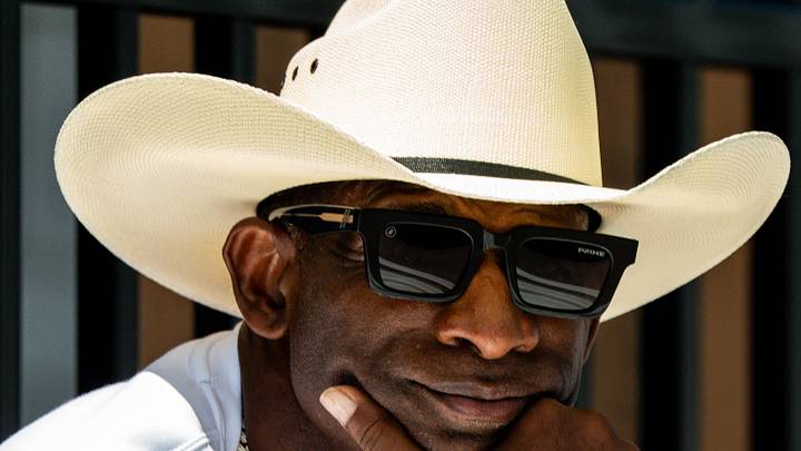 Deion Sanders takes in the second day of Cleveland Browns training camp, July 30, 2026, in Berea, Ohio. Deion Sanders takes in the second day of Cleveland Browns training camp, July 30, 2026, in Berea, Ohio.