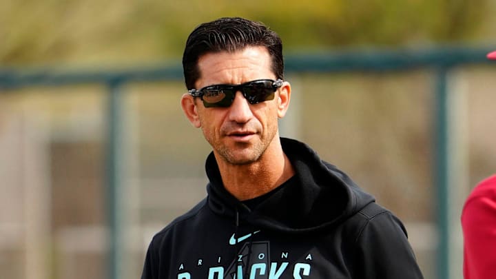 Arizona Diamondbacks general manager Mike Hazen talks to manager Torey Lovullo during spring training workouts at Salt River Fields in Scottsdale on Feb. 17, 2023.
Mlb Diamondbacks Workouts Arizona Diamondbacks general manager Mike Hazen talks to manager Torey Lovullo during spring training workouts at Salt River Fields in Scottsdale on Feb. 17, 2023.
Mlb Diamondbacks Workouts