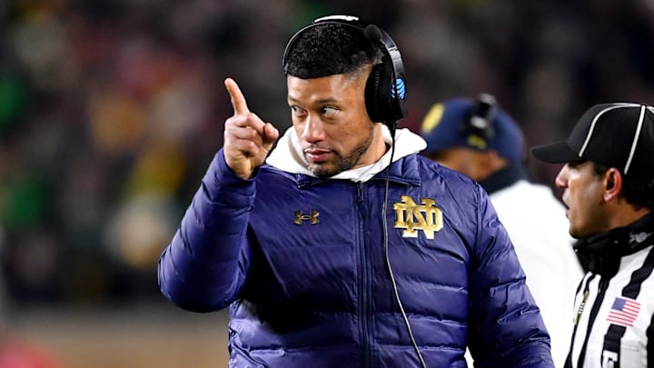 Notre Dame Fighting Irish head football coach Marcus Freeman