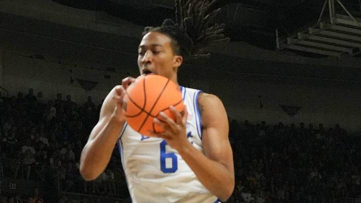 Duke Blue Devils forward Maliq Brown (6) rebounds March 21, 2026 during the NCAA Men’s Basketball Tournament second round East Region game at the Bon Secours Wellness Arena in Greenville, South Carolina. Duke Blue Devils forward Maliq Brown (6) rebounds March 21, 2026 during the NCAA Men’s Basketball Tournament second round East Region game at the Bon Secours Wellness Arena in Greenville, South Carolina.