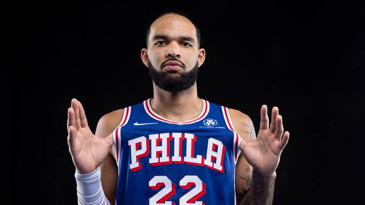 Philadelphia 76ers Johni Broome poses for a photo during media day on September 26, 2025. Philadelphia 76ers Johni Broome poses for a photo during media day on September 26, 2025.