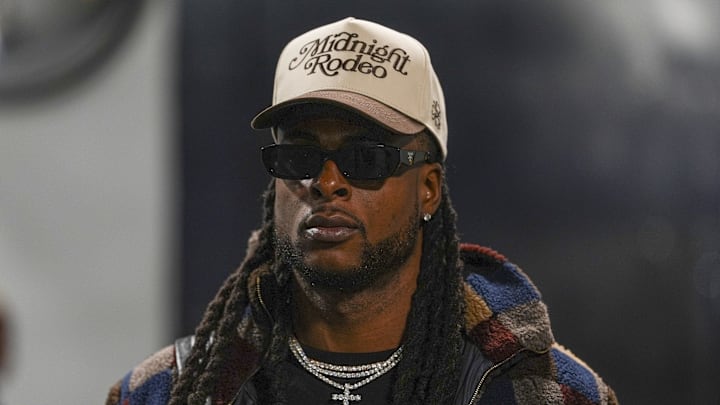 Jan 10, 2026; Charlotte, NC, USA; Los Angeles Rams wide receiver Davante Adams (17)  walks into the stadium before the NFC Wild Card Round game against the Carolina Panthers at Bank of America Stadium. Mandatory Credit: Jim Dedmon-Imagn Images