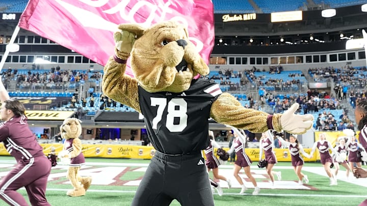 Mississippi State Bulldogs mascot Bully during the first quarter against the Wake Forest Demon Deacons at Bank of America Stadium.