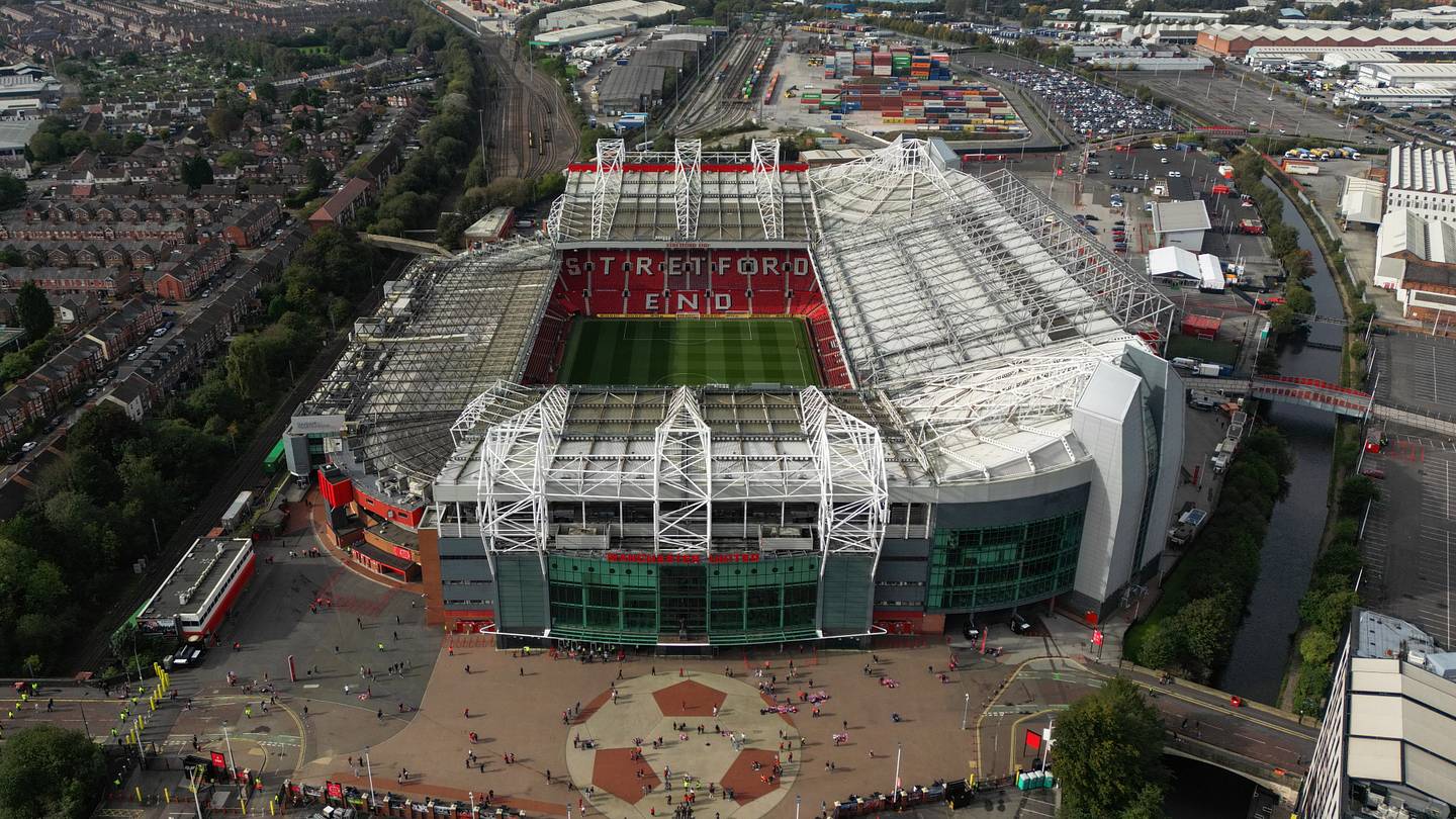 A modern football stadium rendered at a wide angle, representing major sporting venues and live broadcast opportunities