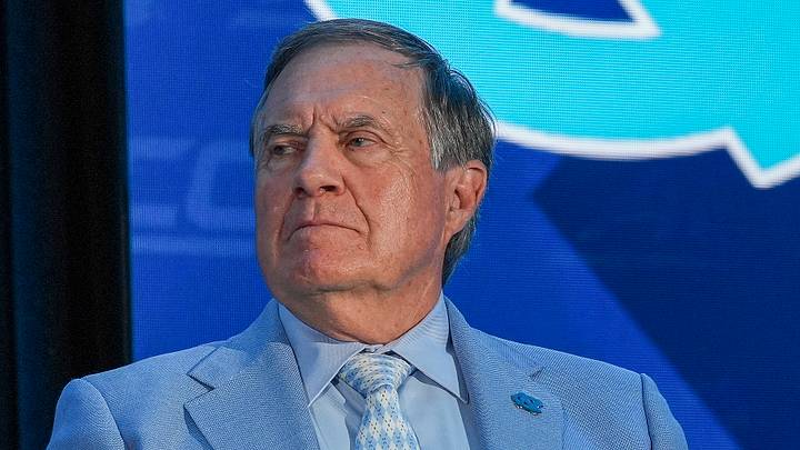 Jul 17, 2026; Charlotte, NC, USA; North Carolina head coach Bill Belichick, with the media during interviews at Hilton Charlotte Uptown. Mandatory Credit: Jim Dedmon-Imagn Images
