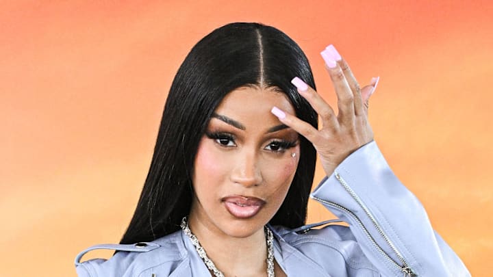 Cardi B arrives at the 8th Annual REVOLVE Festival.