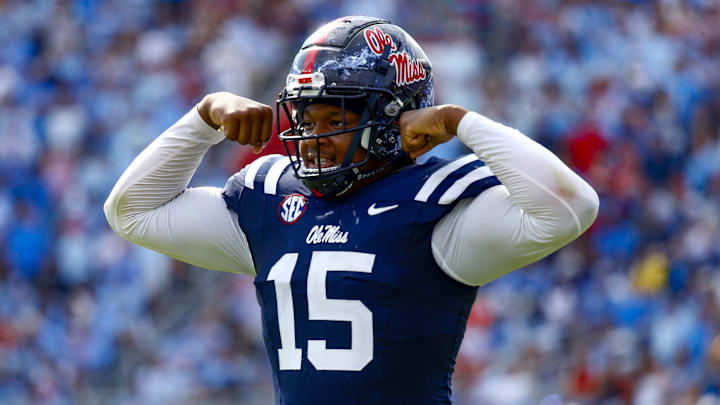 Ole Miss defensive end Jared Ivey could still be on the board when the Atlanta Falcons are back on the clock in the third round of the NFL Draft. 