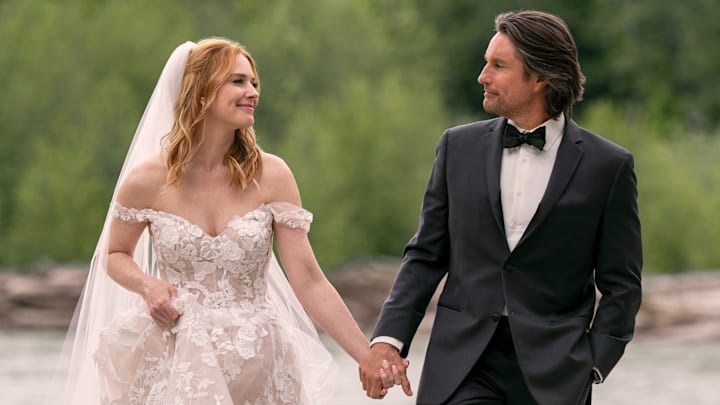 Virgin River. (L to R) Alexandra Breckenridge as Mel Monroe, Martin Henderson as Jack Sheridan in episode 610 of Virgin River