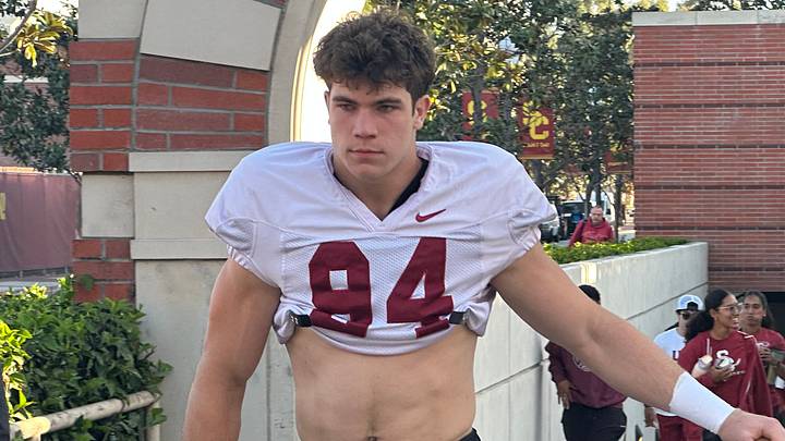 USC Trojans freshman defensive end Luke Wafle USC Trojans freshman defensive end Luke Wafle