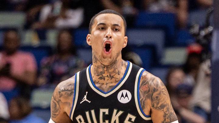 Milwaukee Bucks forward Kyle Kuzma (18) reacts to a play against the New Orleans Pelicans during the first half at Smoothie King Center on February 20, 2026. Milwaukee Bucks forward Kyle Kuzma (18) reacts to a play against the New Orleans Pelicans during the first half at Smoothie King Center on February 20, 2026.