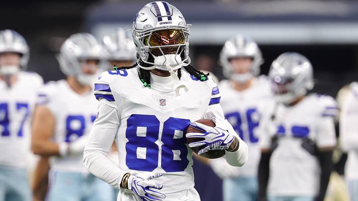 Dallas Cowboys wide receiver CeeDee Lamb warms up before the game against the New Orleans Saints. Dallas Cowboys wide receiver CeeDee Lamb warms up before the game against the New Orleans Saints.