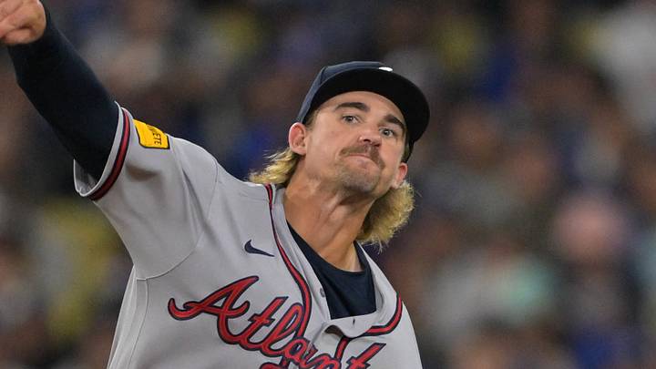 May 8, 2026; Los Angeles, California, USA;  Atlanta Braves shortstop Jim Jarvis (74) makes a play against the Los Angeles Dodgers at Dodger Stadium. Mandatory Credit: Jayne Kamin-Oncea-Imagn Images