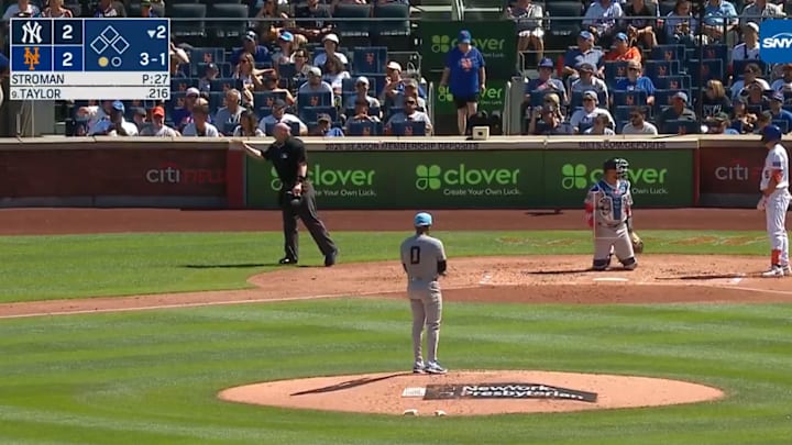 The opening game of the holiday weekend Subway Series got started with a bang.