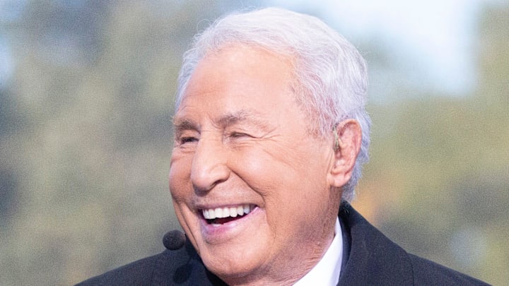 Lee Corso of ESPN's College GameDay on set in Tuscaloosa ahead of the Alabama, LSU game. College Gameday.