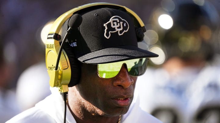 Deion Sanders walks the sidelines as the Colorado plays Arizona State at Mountain America Stadium. Deion Sanders walks the sidelines as the Colorado plays Arizona State at Mountain America Stadium.