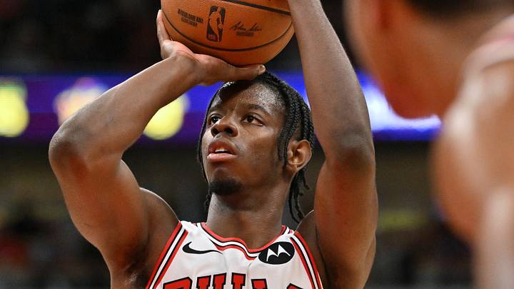 Oct 7, 2026; Chicago, Illinois, USA; Chicago Bulls forward Caleb Wilson (8) takes a free throw shot against the Phoenix Suns during the first half at United Center. Mandatory Credit: Patrick Gorski-Imagn Images Oct 7, 2026; Chicago, Illinois, USA; Chicago Bulls forward Caleb Wilson (8) takes a free throw shot against the Phoenix Suns during the first half at United Center. Mandatory Credit: Patrick Gorski-Imagn Images