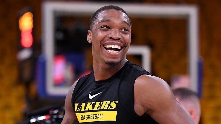 Lonnie Walker IV #4 of the Los Angeles Lakers warms up. Copyright 2023 NBAE (Photo by Noah Graham/NBAE via Getty Images)