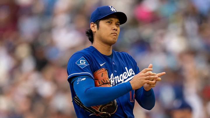 Jun 24, 2026; Minneapolis, Minnesota, USA; Los Angeles Dodgers starting pitcher Shohei Ohtani (17) looks on before delivering a pitch against the Minnesota Twins in the first inning at Target Field. Mandatory Credit: Jesse Johnson-Imagn Images