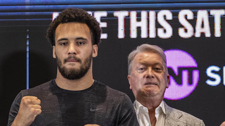 London Promoter Frank Warren with Moses Itauma