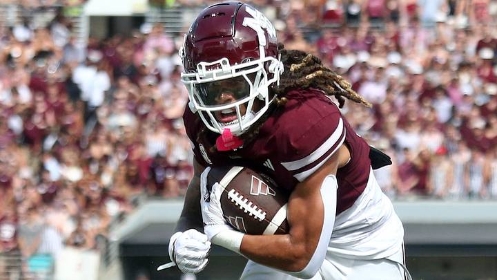 Mississippi State Bulldogs wide receiver Anthony Evans III (3) runs the ball during the first quarter against the Alabama Crimson Tide at Davis Wade Stadium at Scott Field. Mississippi State Bulldogs wide receiver Anthony Evans III (3) runs the ball during the first quarter against the Alabama Crimson Tide at Davis Wade Stadium at Scott Field.