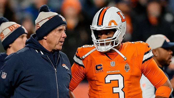 Denver Broncos head coach Sean Payton and quarterback Russell Wilson 