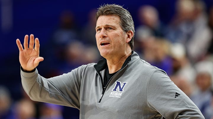 Nevada Wolf Pack coach Steve Alford against the Air Force Falcons at Clune Arena. 
