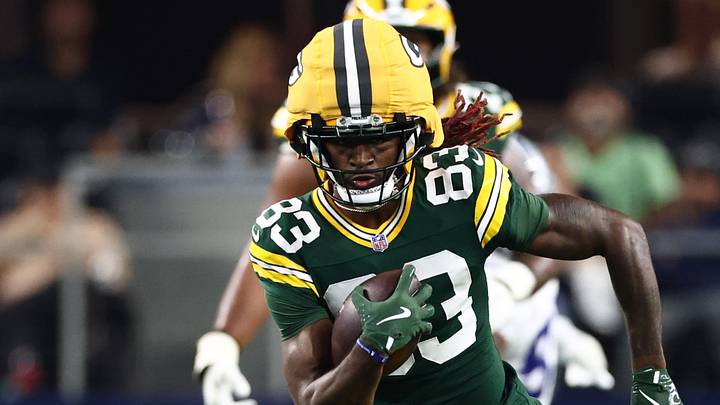 Green Bay Packers wide receiver Savion Williams (83) runs against the Dallas Cowboys. Green Bay Packers wide receiver Savion Williams (83) runs against the Dallas Cowboys.