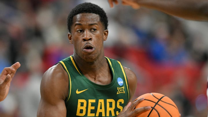 Mar 21, 2025; Raleigh, NC, USA; Baylor Bears guard VJ Edgecombe (7) has the ball against the Mississippi State Bulldogs during the second half in the first round of the NCAA Tournament at Lenovo Center. Mandatory Credit: Zachary Taft-Imagn Images Mar 21, 2025; Raleigh, NC, USA; Baylor Bears guard VJ Edgecombe (7) has the ball against the Mississippi State Bulldogs during the second half in the first round of the NCAA Tournament at Lenovo Center. Mandatory Credit: Zachary Taft-Imagn Images
