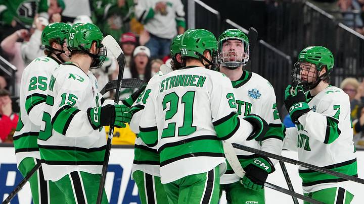 Apr 9, 2026; The North Dakota Fighting Hawks stand eighth in the nation after ending last season with a Frozen Four appearance. \ Apr 9, 2026; The North Dakota Fighting Hawks stand eighth in the nation after ending last season with a Frozen Four appearance. \