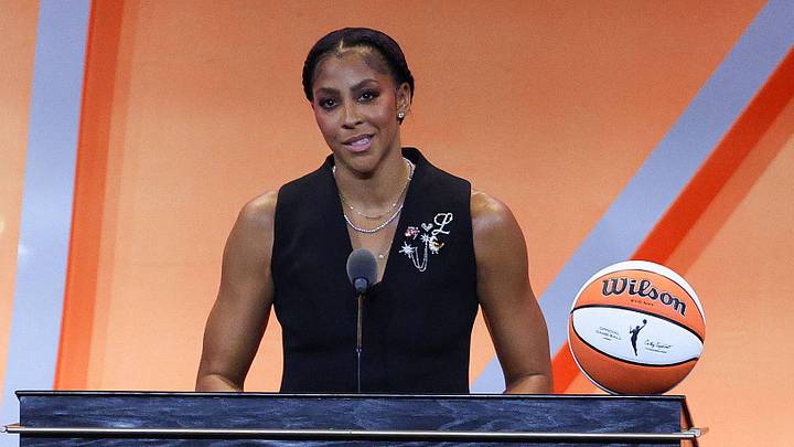 Inductee Candace Parker speaks during the 2026 Naismith Basketball Hall of Fame Enshrinement Ceremony on August 15, 2026. Inductee Candace Parker speaks during the 2026 Naismith Basketball Hall of Fame Enshrinement Ceremony on August 15, 2026.