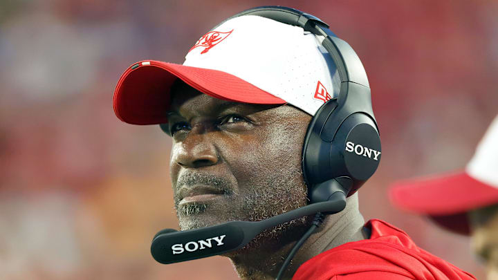 Aug 9, 2025; Tampa, Florida, USA; Tampa Bay Buccaneers head coach Todd Bowles looks on against the Tennessee Titans during the first half at Raymond James Stadium. Mandatory Credit: Kim Klement Neitzel-Imagn Images Aug 9, 2025; Tampa, Florida, USA; Tampa Bay Buccaneers head coach Todd Bowles looks on against the Tennessee Titans during the first half at Raymond James Stadium. Mandatory Credit: Kim Klement Neitzel-Imagn Images