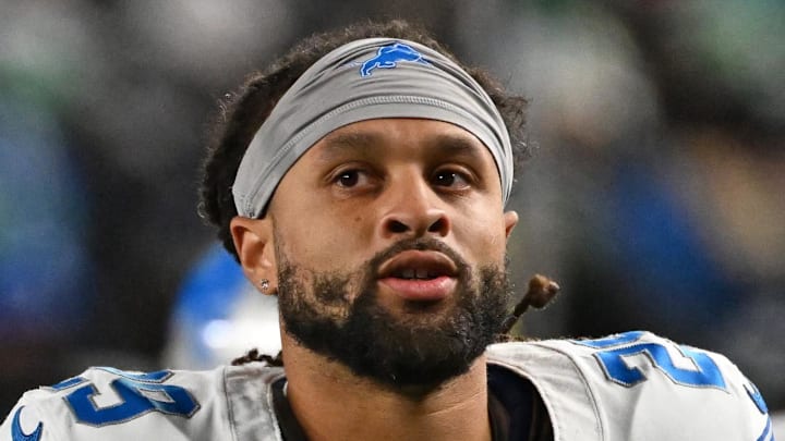 Detroit Lions cornerback Avonte Maddox (29) runs off the field at halftime against the Philadelphia Eagles 
