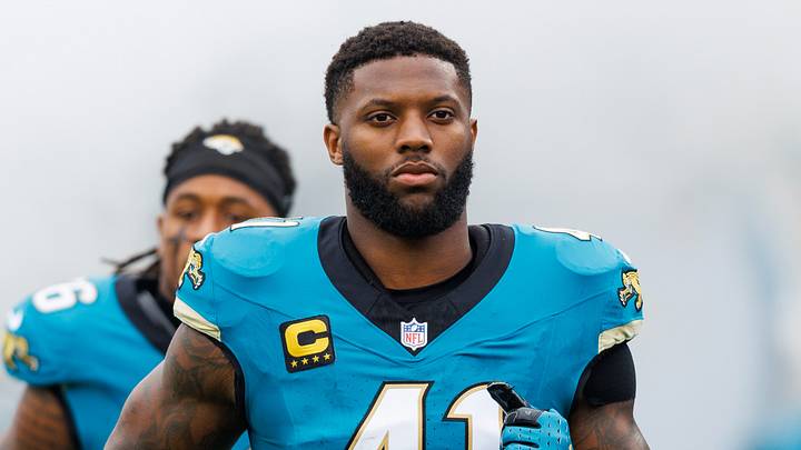 Jan 4, 2026; Jacksonville, Florida, USA; Jacksonville Jaguars defensive end Josh Hines-Allen (41) runs out of the tunnel before the game against the Tennessee Titans at EverBank Stadium. Mandatory Credit: Morgan Tencza-Imagn Images Jan 4, 2026; Jacksonville, Florida, USA; Jacksonville Jaguars defensive end Josh Hines-Allen (41) runs out of the tunnel before the game against the Tennessee Titans at EverBank Stadium. Mandatory Credit: Morgan Tencza-Imagn Images