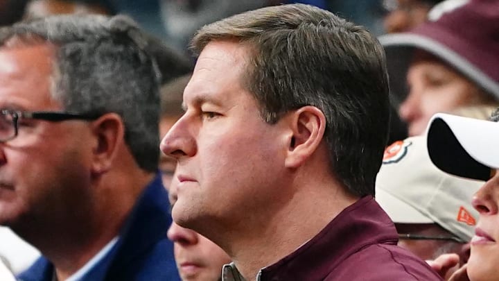Texas A&M Aggies athletic director Trev Alberts looks on in the first half against the Houston Cougars in the second round of the 2024 NCAA Tournament at FedExForum.
