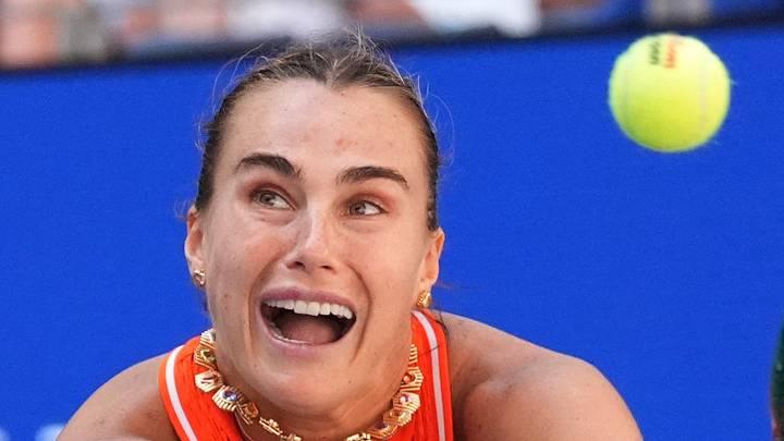 Aryna Sabalenka in action during her quarterfinal match at the US Open Aryna Sabalenka in action during her quarterfinal match at the US Open