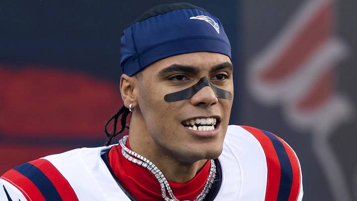 Feb 8, 2026; Santa Clara, CA, USA; New England Patriots cornerback Christian Gonzalez (0) against the Seattle Seahawks during Super Bowl LX at Levi's Stadium. Mandatory Credit: Mark J. Rebilas-Imagn Images