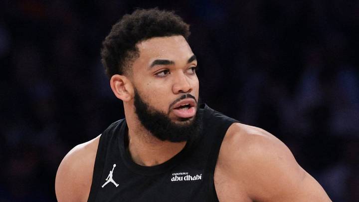 New York Knicks center Karl-Anthony Towns (32) reacts against the Cleveland Cavaliers at Madison Square Garden on May 21, 2026. New York Knicks center Karl-Anthony Towns (32) reacts against the Cleveland Cavaliers at Madison Square Garden on May 21, 2026.