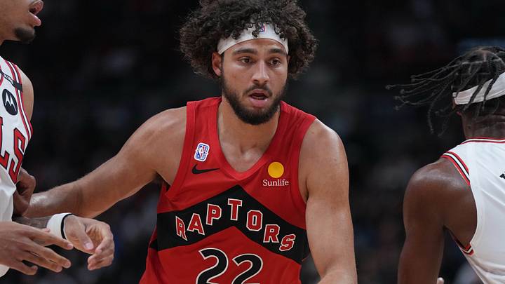 Oct 21, 2026; Toronto, Ontario, CAN;  Toronto Raptors forward Allen Graves (22) Mandatory Credit: Nick Turchiaro-Imagn Images