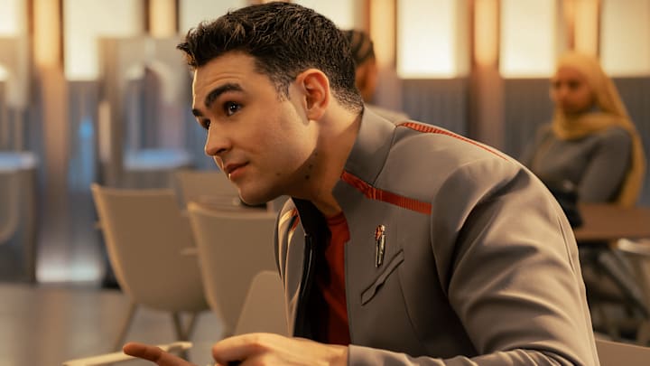 George Hawkins as Darem in season 1, episode 5, of Star Trek: Starfleet Academy streaming on Paramount+. Photo Credit: Brooke Palmer/Paramount+ George Hawkins as Darem in season 1, episode 5, of Star Trek: Starfleet Academy streaming on Paramount+. Photo Credit: Brooke Palmer/Paramount+